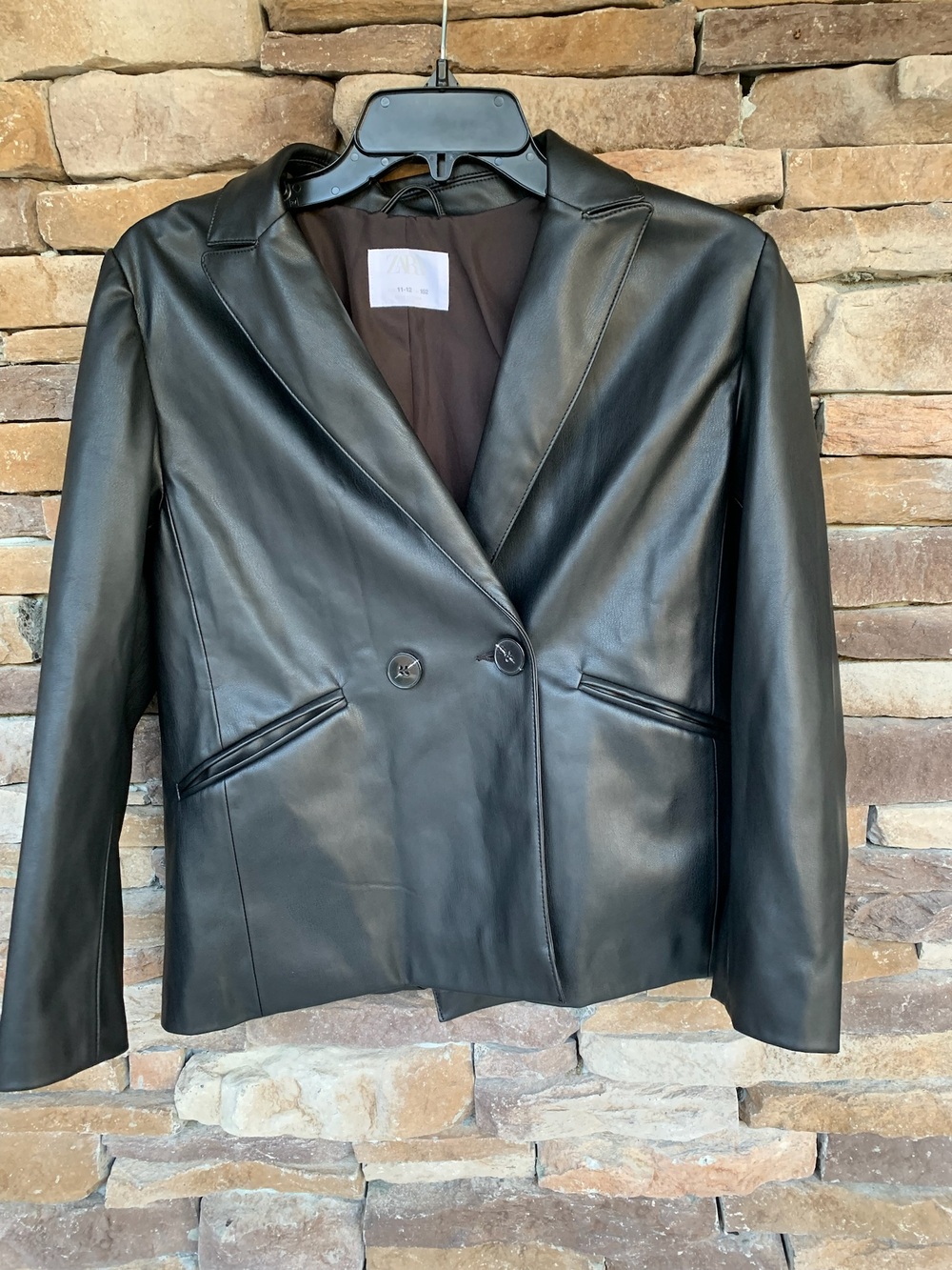 ZARA Faux Leather Jacket-Size 11/12-Black